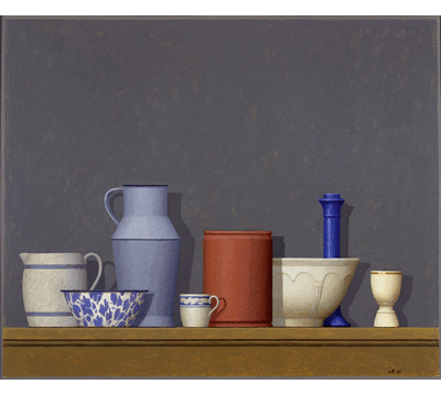 Still life of jugs, cups, bowls, etc. 