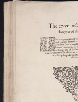 Illuminated letter in a printed manuscript 