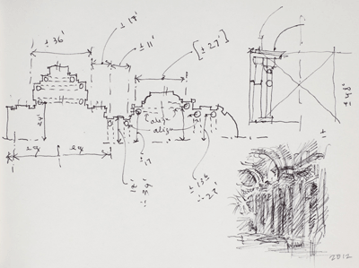 rough sketch of a building layout